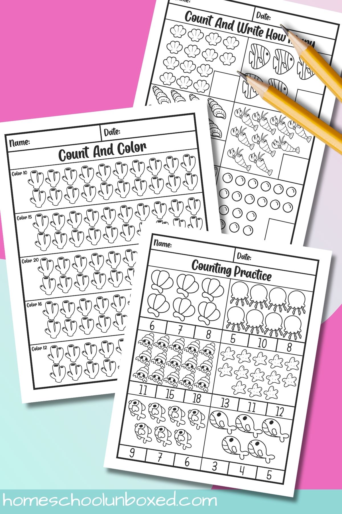 Free printable preschool math worksheets.