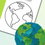 Earth torn paper craft.