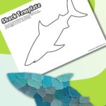 Ripped paper shark craft.