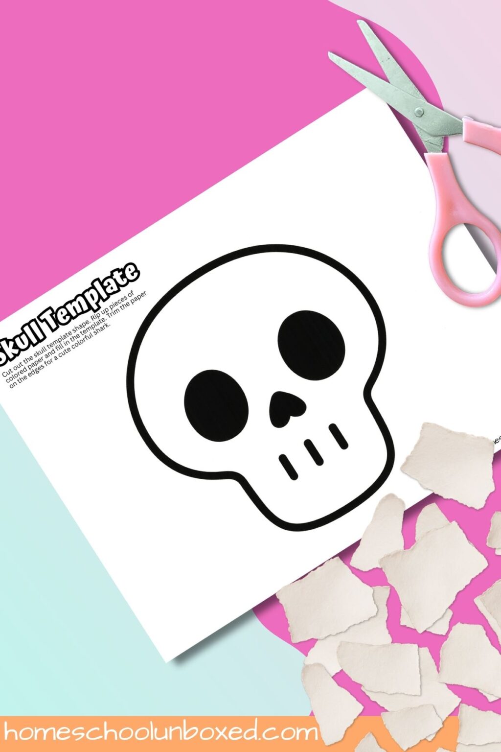 Ripped Paper Skull Craft (With Free Printable Template)