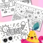 June coloring pages for kids.
