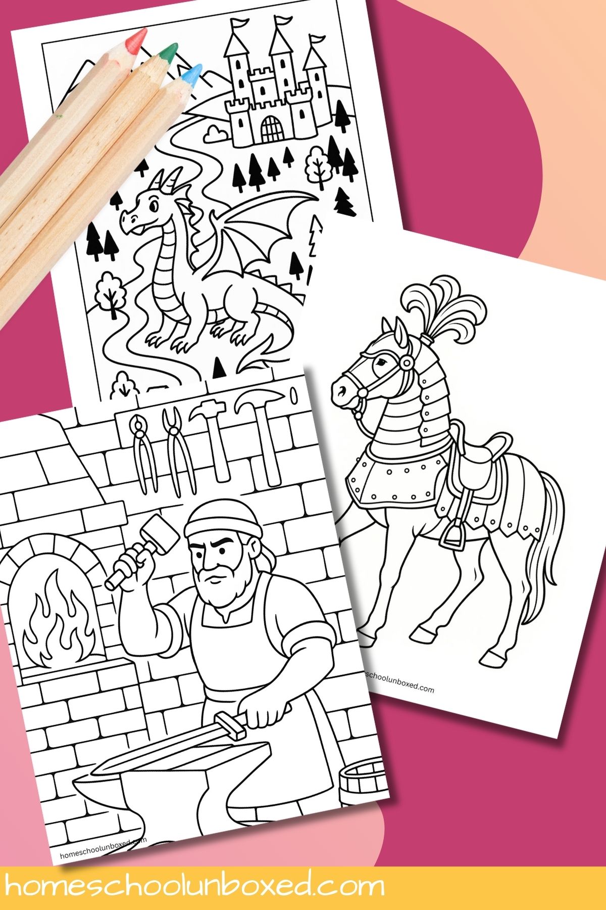 Middle ages coloring pages.