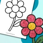 Torn paper flower craft.