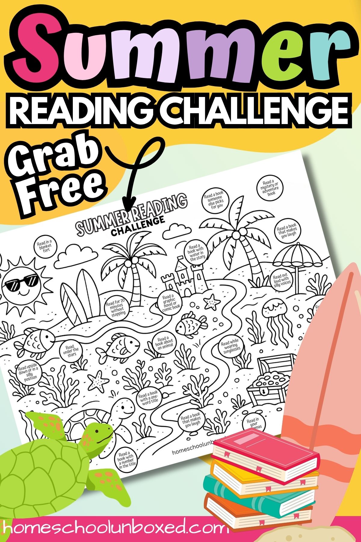 Summer reading challenge printable.