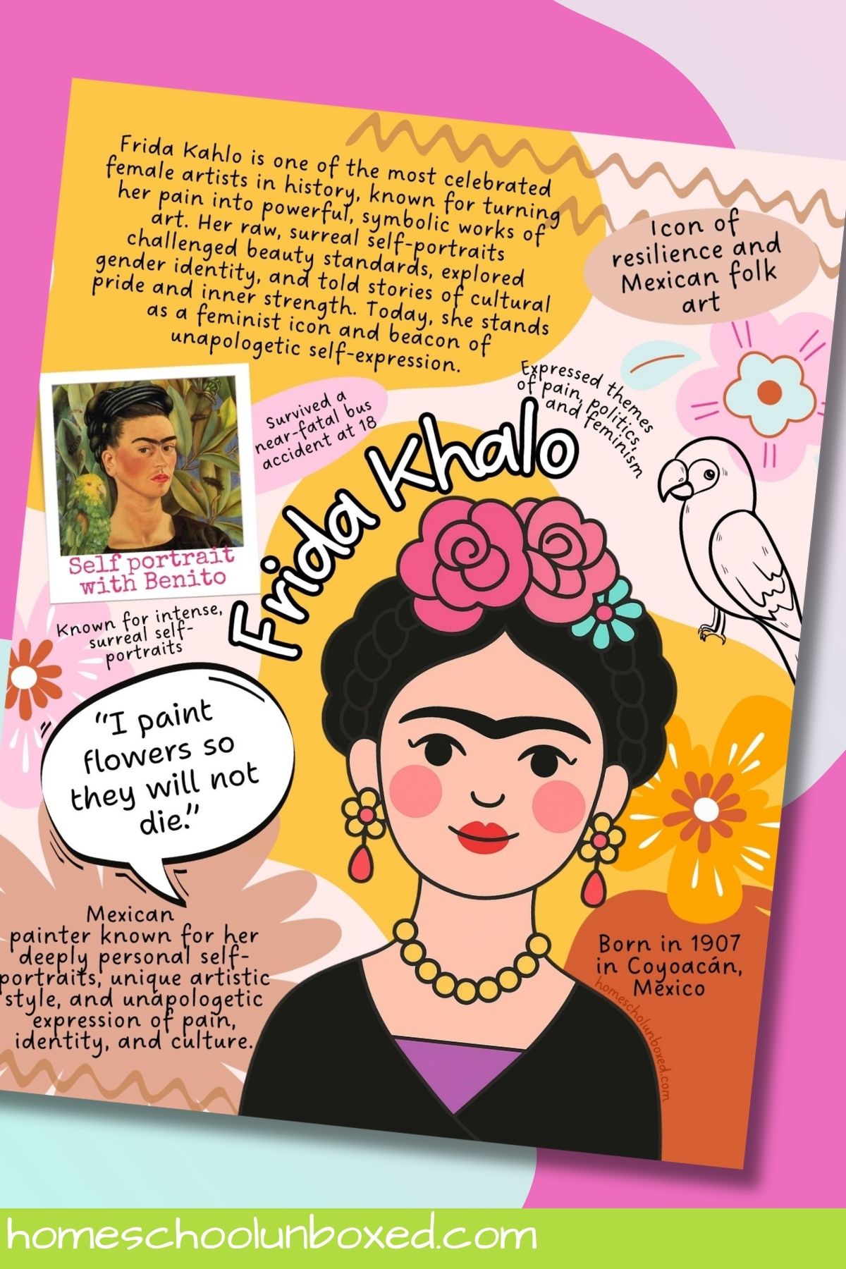 Free Printable Frida Khalo poster.