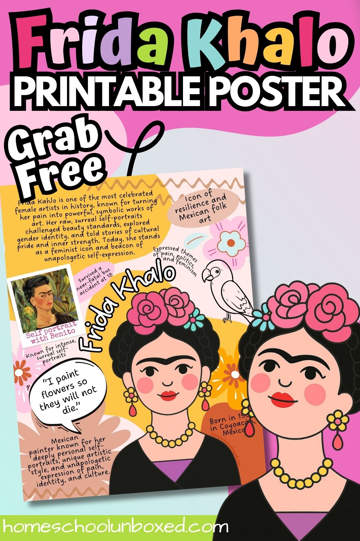 Frida Khalo printable poster.