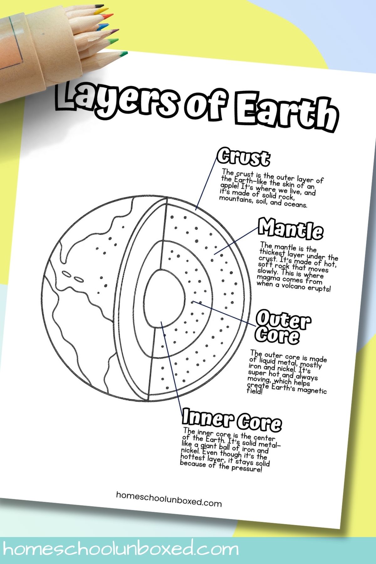 Layers of earth diagram printable.
