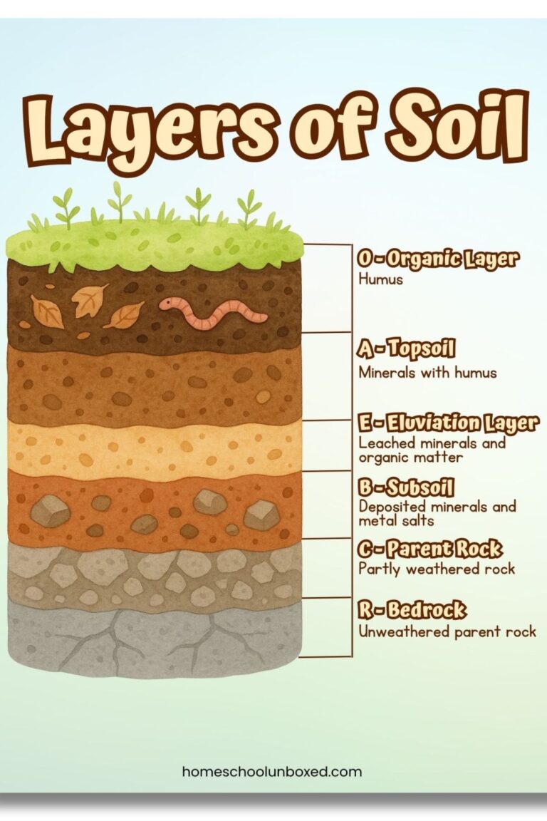 Layers of Soil Diagram (Free Printable)
