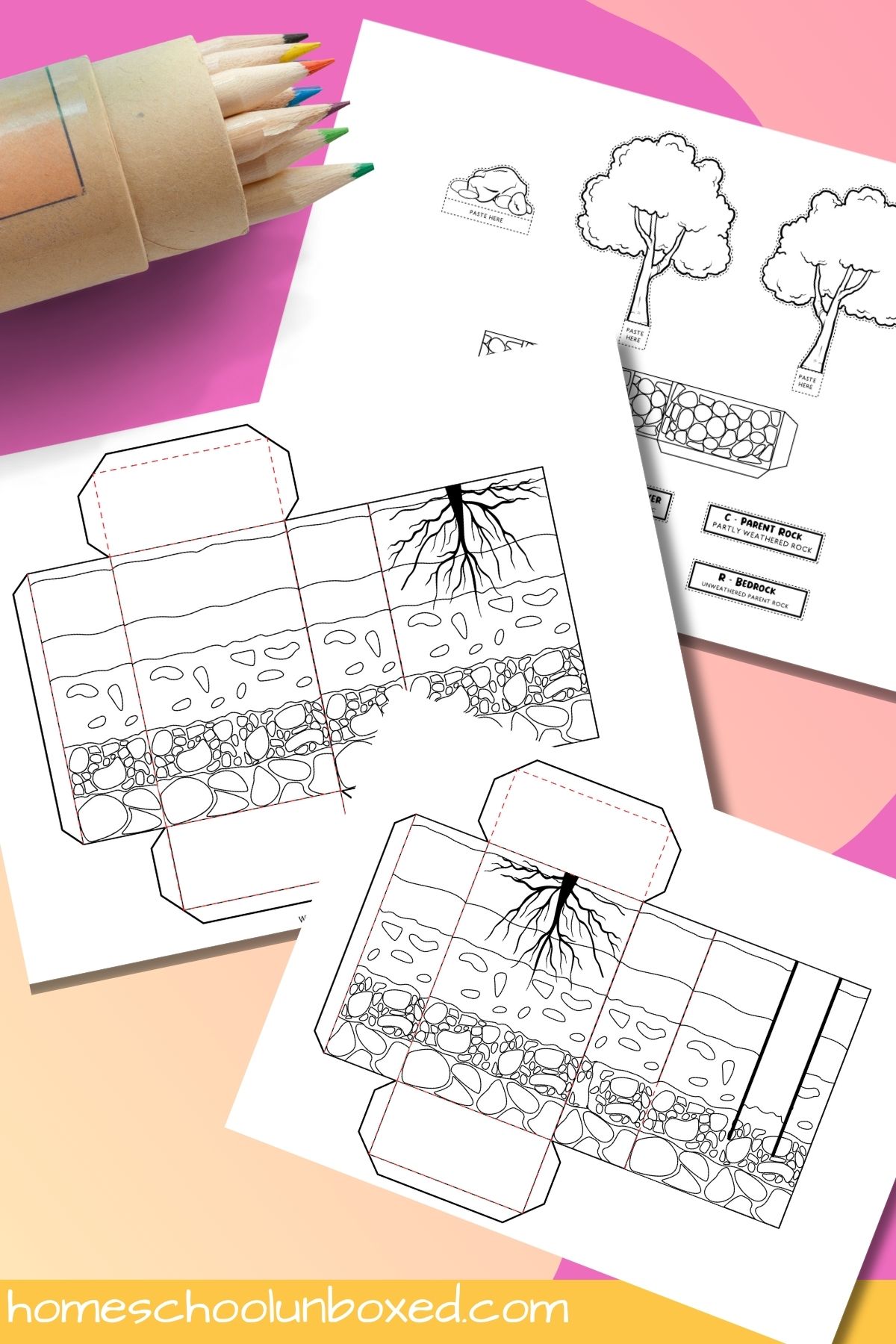 Soil layers diorama activity.