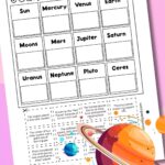 Solar system facts worksheet.