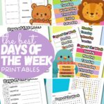 Days of the week worksheets and printables.