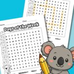 Days of the week word search.