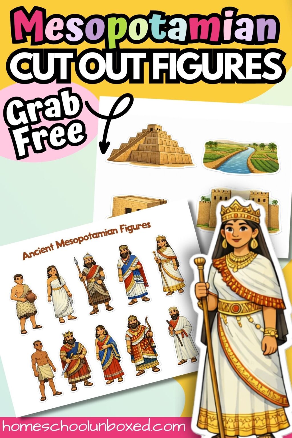 Mesopotamian Cut Out Figures (Free Ancient History Printable)